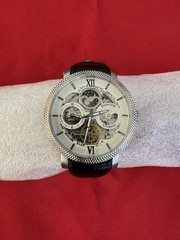 Heritor Automatic Aries Skeleton Leather Band Watch