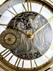 Marriage Watch – Swiss Vintage Movement 49mm, Hand Engraved Custom Gold Dial Dog