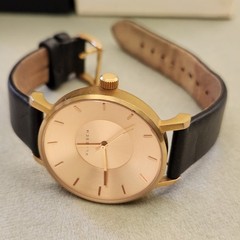 Klasse14 Volare Ladies Watch 36mm Rose Gold Black Leather Quartz Minimal Design
