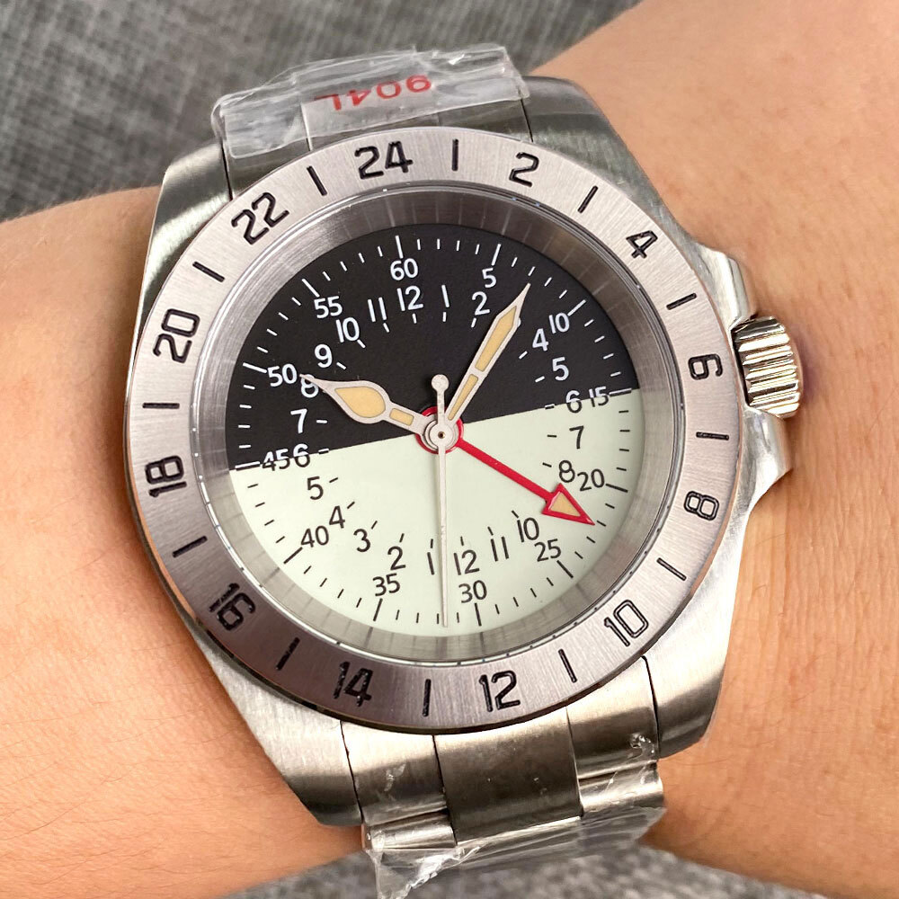 20ATM Diver Luxury NH34A GMT Watches Men 39mm Sapphire Cream Blue Dial Full Lume