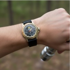 Vintage Vostok Komandirskie Rus Watch Men’s USSR Mechanical Diver Gold Tone 17J