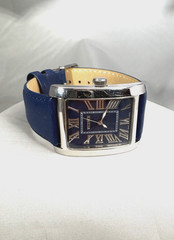 Milor Italy Vicence Sterling Watch Water Resist., Swiss Parts, Leather Band NEW