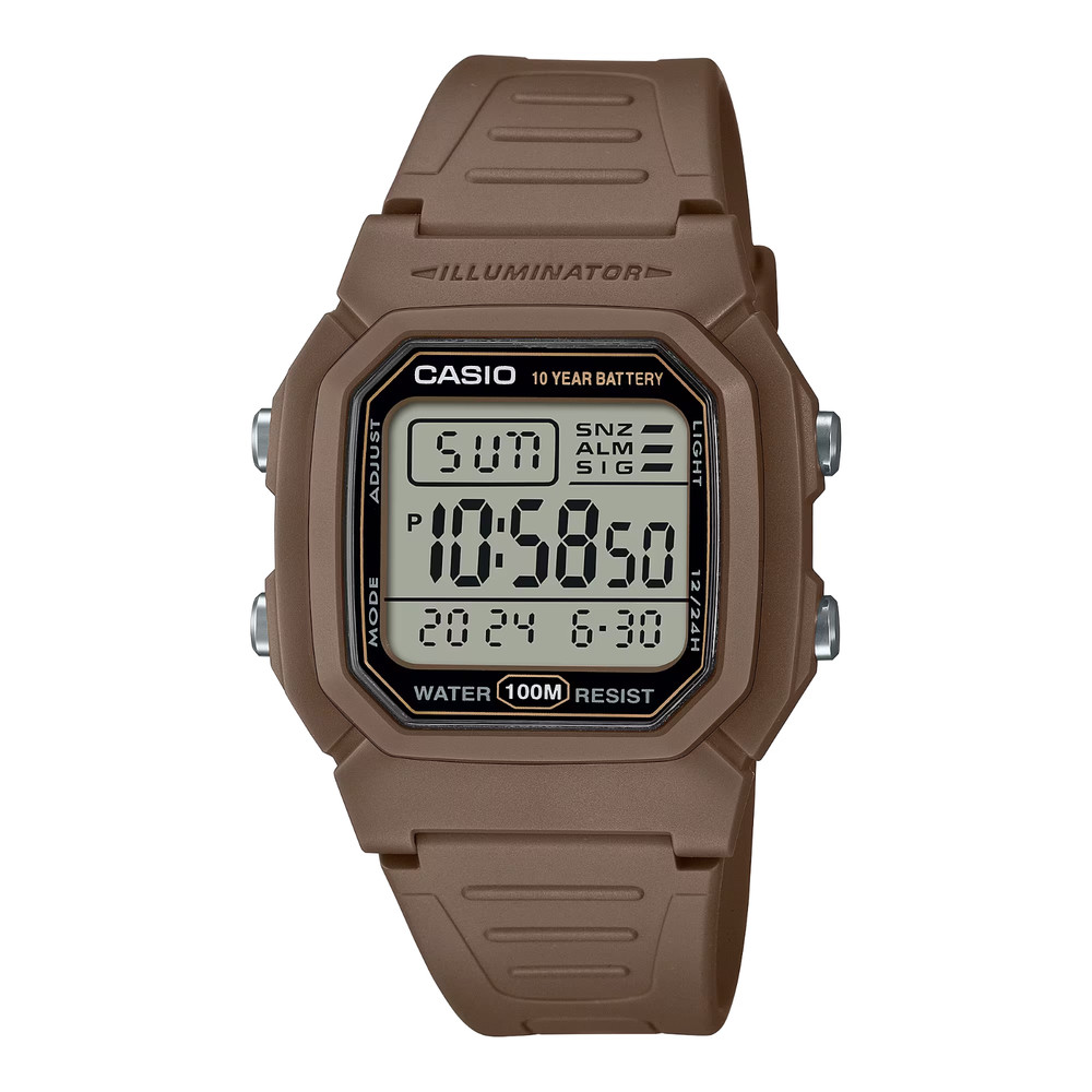 Casio W800H-5AV, Digital Watch, Resin Band, Stopwatch, Alarm, 10 Year Battery