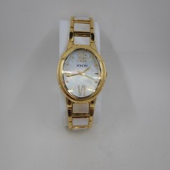 Honora White Mother-of-Pearl Oval Goldtone Stainless Steel Watch