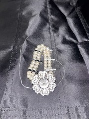 Nolan Miller Faux Pearl And Rhinestone Wristwatch – Broken Band