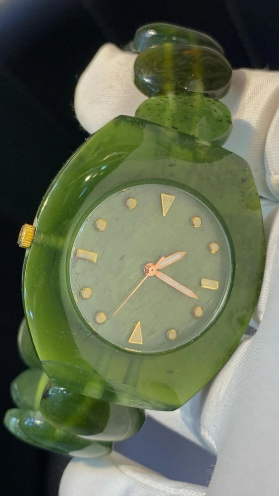 Natural Serpentine Jade Gemstone Watch for Men Women | Handmade Luxury Gift