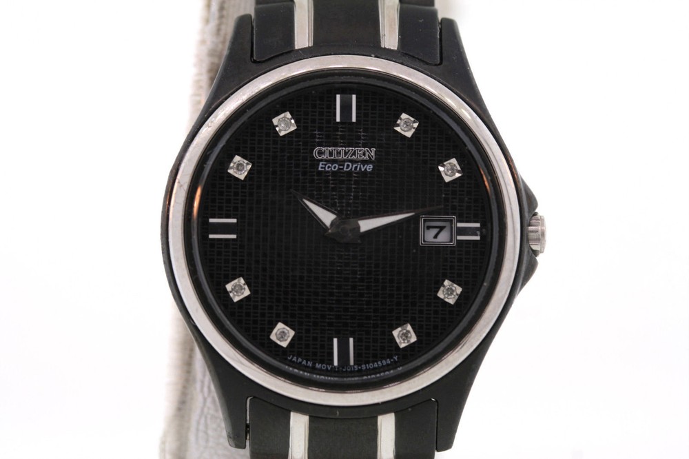Ladies Citizen GA1034-57G Eco-Drive Black Stainless Steel Diamond Accented Watch