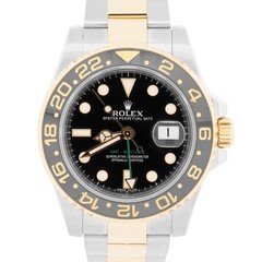 Rolex GMT-Master II Ceramic BLACK Two-Tone 18K Gold Steel 40mm 116713 LN Watch