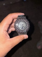 G-SHOCK Analog/Digital Quartz 200m Black Resin Strap Watch Custom Iced Bezel
