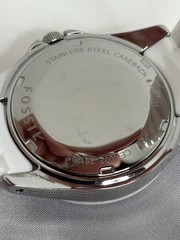 Fossil Riley Women’s Watch Ceramic Bracelet White CE1002 Stainless Steel Works￼