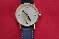 CONSORT MENS CONSTRUCTION CARPENTER TOOLS WRIST WATCH, LEATHER STRAP NEW BATTERY
