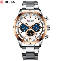 CURREN Men’s Business Quartz Watch Stainless Steel Chronograph Date Wristwatch