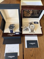 Lot, 2 Longiness automatic. Master collection moonphase and GMT, authentic.