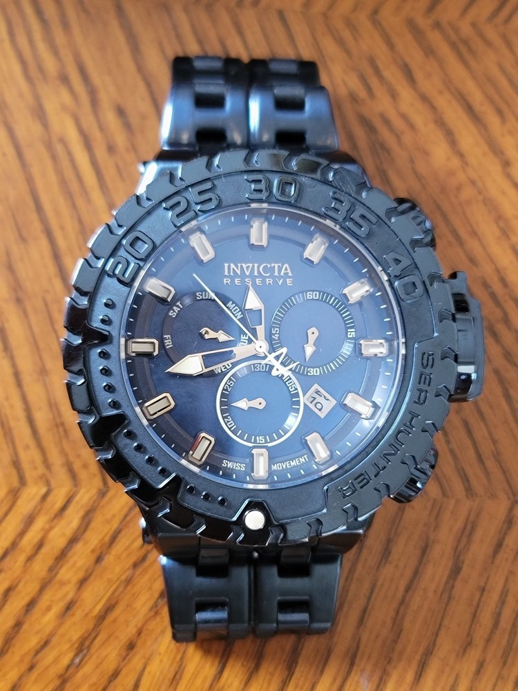 Invicta Sea Hunter II Reserve Swiss Movement Quartz Chronograph Watch With Box