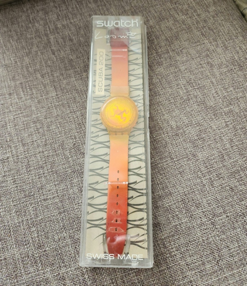 Swatch Loomi Scuba 200m Orange Frog in Original Case Rare