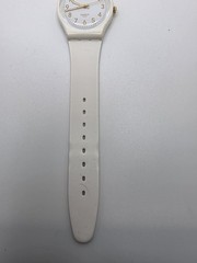 Vintage Swatch Gent White Gold Swiss Quartz Watch New Battery Runs Original Band