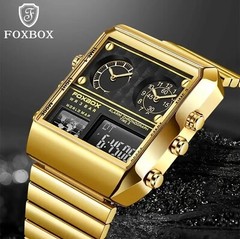 Digital Mens Dual Time Zone Waterproof Retro Watch. Great Gift Idea