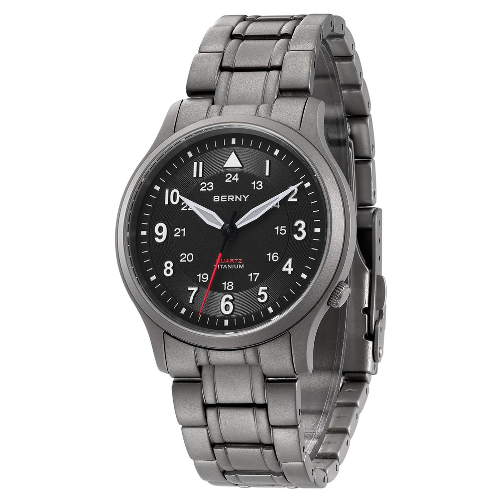 BERNY Titanium Watches for Men, Men’s Field Wrist Watch 5ATM Waterproof, Lumi…