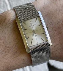 Vintage Juvenia Watch AMÉRICAINE Gondolo Intigrated Bracelet Mid Century Modern