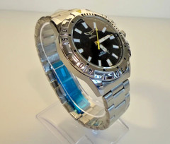 Invicta Specialty Mens 42mm Silver Black Dial Quartz Steel Bracelet Watch 69040