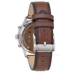 FOSSIL Bennett Mens Multifunction Watch Cream Dial Day Date, Brown Leather Strap