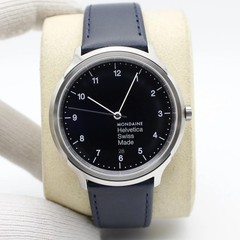 Mondaine Helvetica 40mm Steel Blue Dial Quartz Ladies Watch MH1.R2240.LD