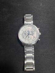SEIKO ALBA Worldmap Chronograph Watch Silver Metal From Japan
