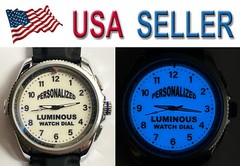 Watch men’s Personalized BLUE GREEN LUME Dial 48mm Case Silicon band LOGO Design