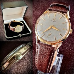 Collectible 1940s 14K Gold Omega Deville Trésor With Buffalo Calf Leather Strap