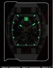 Bentley The Lumina BL-70-22 Green Automatic Mechanical Watch with Crystal Case