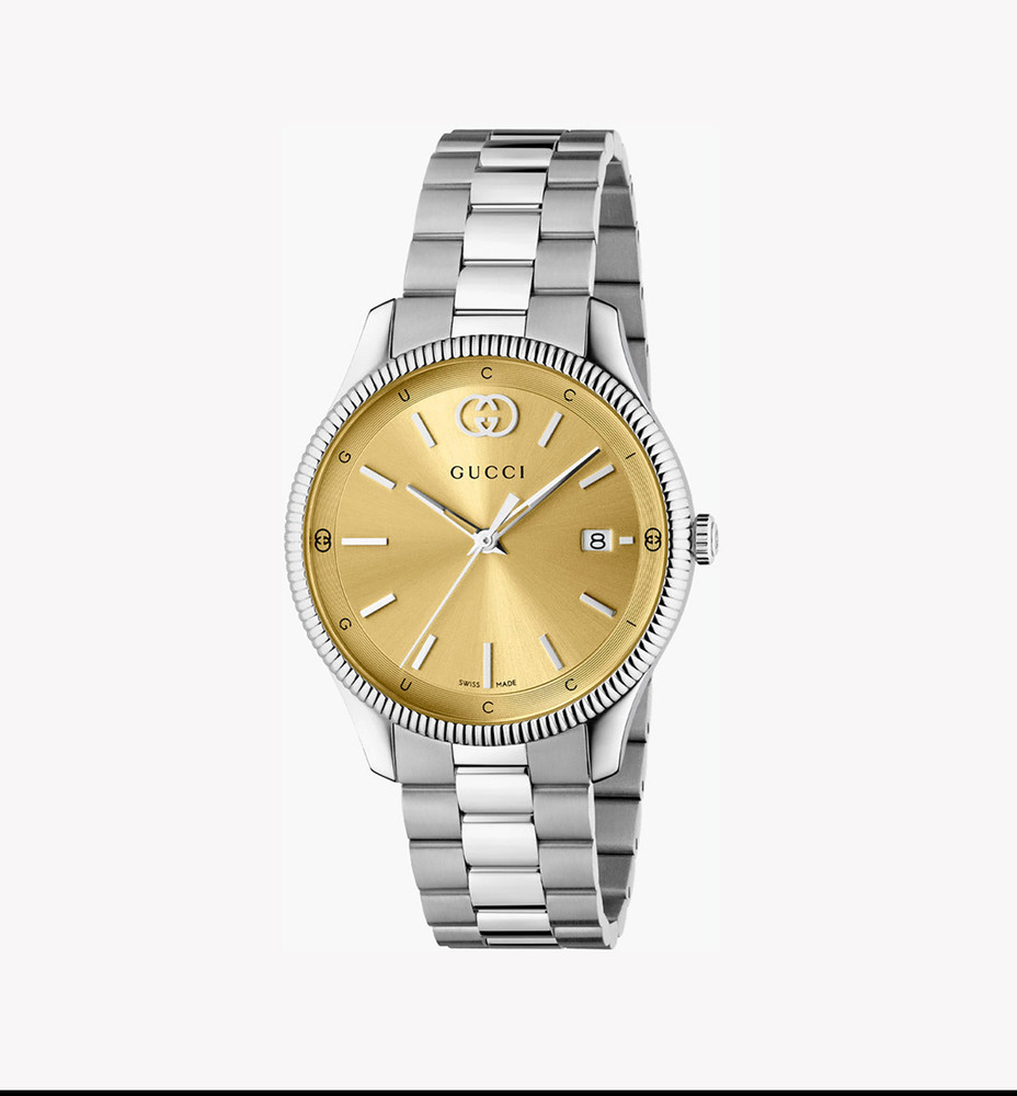 Gucci G-Timeless Quartz 38mm Gold Plated Dial Men’s Watch YA1264234