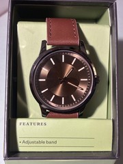 Men’s Strap Watch – Goodfellow & Co™ Bronze Silver & Brown Brand New