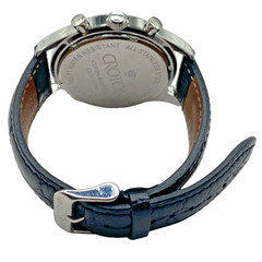 Croton Chronomaster 44mm Watch CC-311236 BLK Leather Band New Battery test Works