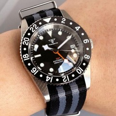 Retro 38mm Tandorio White Dial NH34A GMT Automatic Mens Watch Ceramic bezel