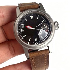 20ATM Tandorio 36mm Military Retro Sapphire Black Dial Automatic NH35A Men Watch