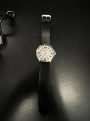 Ravel men’s quartz sports watch with a black leatherette strap Working