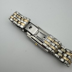 Celebrity Quartz Watch Rectangular Tank Two-Tone Roman Numeral Date Japan Movt