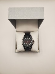 Sean John Mens Leather Straps Tachymeter Analog Dial Chronograph Quartz Watch