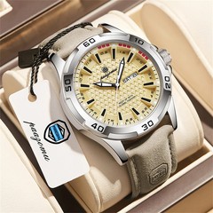 PAAZOMU Men’s Luxury Sport Watch – Waterproof Luminous Quartz Leather Wristwatch