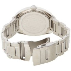 NEW K&BROS 9462-1 Mens Steel Silver-tone Bracelet Black Dial Watch W Month & Day