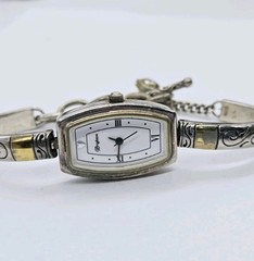Brighton Watch Venezia Two tone New Battery Bracelet Band 8.5 in Toggle