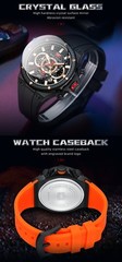 MINI FOCUS Men’s Military Multifunction Chronograph Calendar Sports Quartz Watch