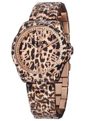 SO&CO New York Women’s 5008.2 SoHo Quartz Animal-Print Stainless Steel Watch.