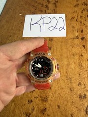 SMAEL 8007 sports watch with a red strap and a yellow-orange transparent case kp