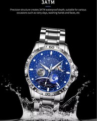 GLENAW Original Fully Automatic Mechanical Space Dial Waterproof Men Wrist Watch