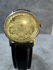 Watch Moonlight Coins Quartz Case:33mm New Battery
