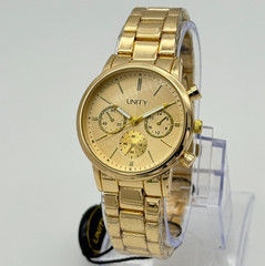 NEW Women’s UNITY Gold Tone 35mm Classic Quartz Bracelet Watch, Dress/Casual