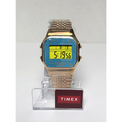 Timex T80 Classic Digital Blue Dial Rose Gold Watch | 34mm (TW2U93600)