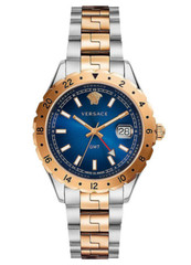 Versace Hellenyium Swiss Men’s Watch GMT Blue Dual Tone Rose Gold V11060017