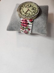 Jessica Carlyle Women’s Quartz Floral Expansion Band Watch. New Battery